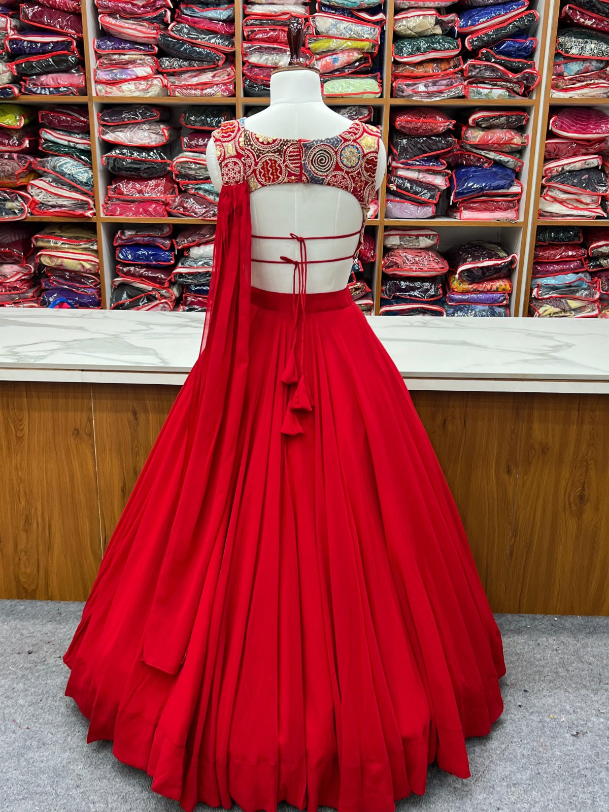 Wedding Special Pure Soft Faux Georgette Fully Stitched Lehenga Choli