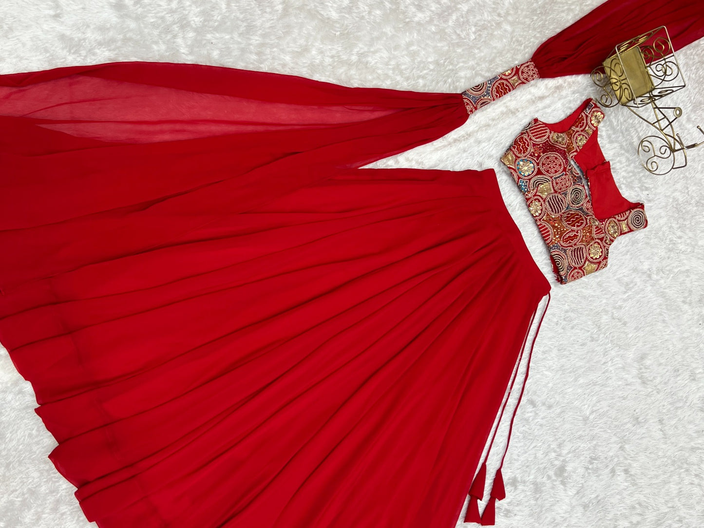 Wedding Special Pure Soft Faux Georgette Fully Stitched Lehenga Choli