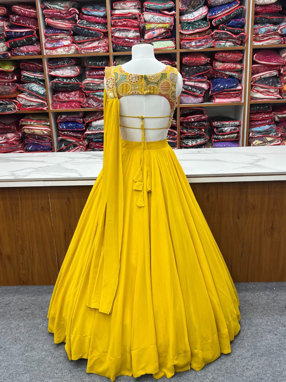 Wedding Special Pure Soft Faux Georgette Fully Stitched Lehenga Choli