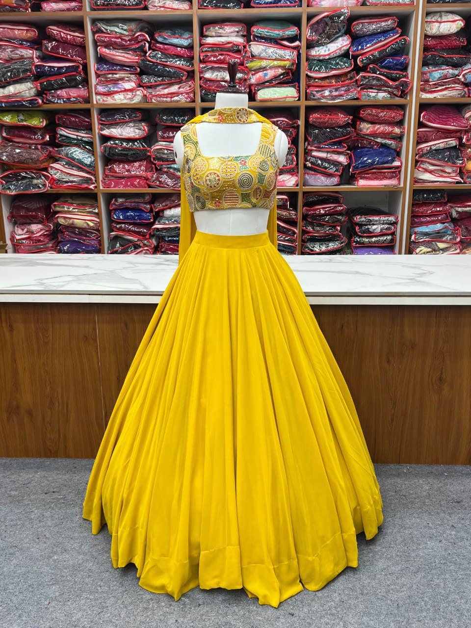 Wedding Special Pure Soft Faux Georgette Fully Stitched Lehenga Choli