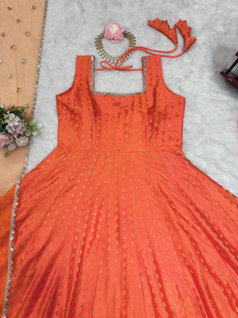 Wedding Special Jaquard Anarkali Suit Set