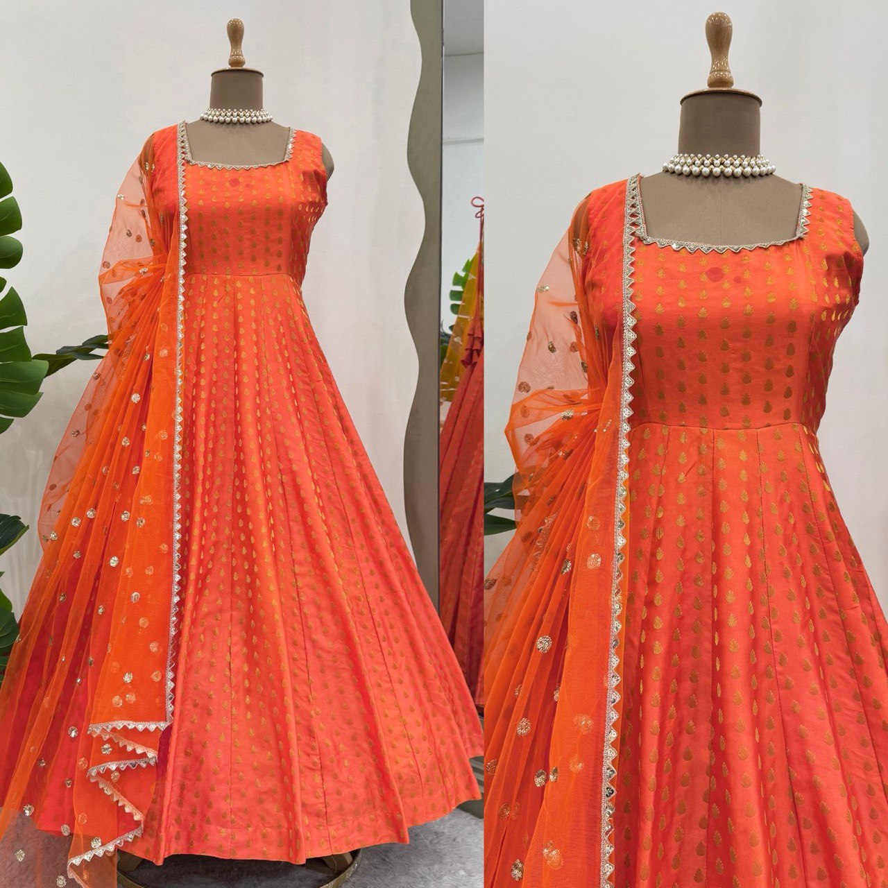 Wedding Special Jaquard Anarkali Suit Set