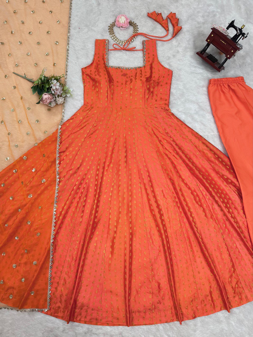 Wedding Special Jaquard Anarkali Suit Set