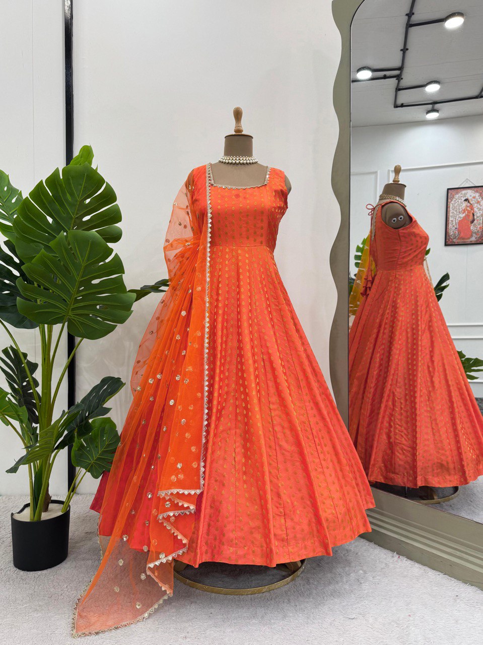 Wedding Special Jaquard Anarkali Suit Set