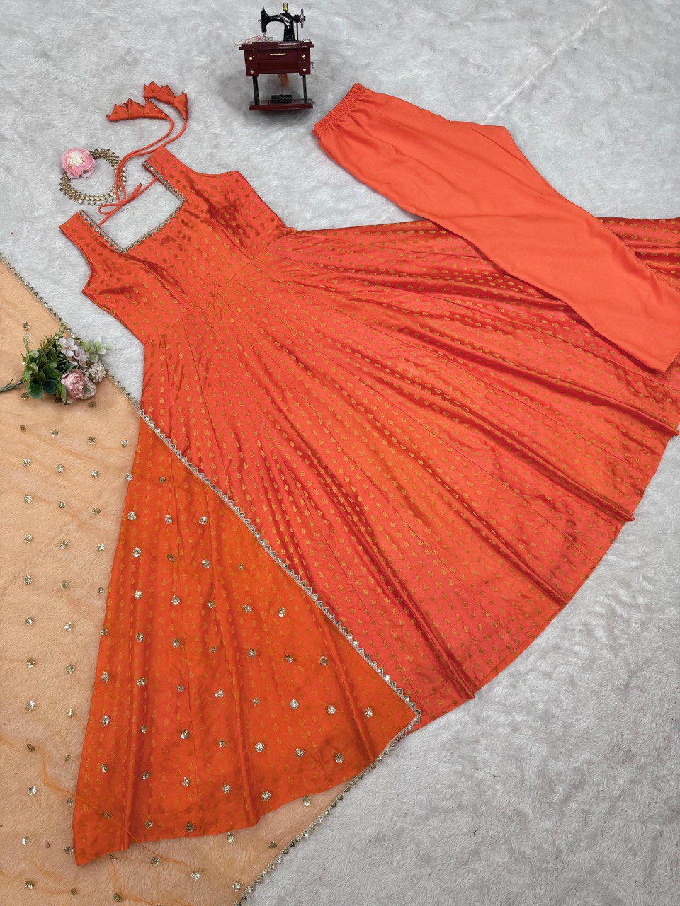 Wedding Special Jaquard Anarkali Suit Set