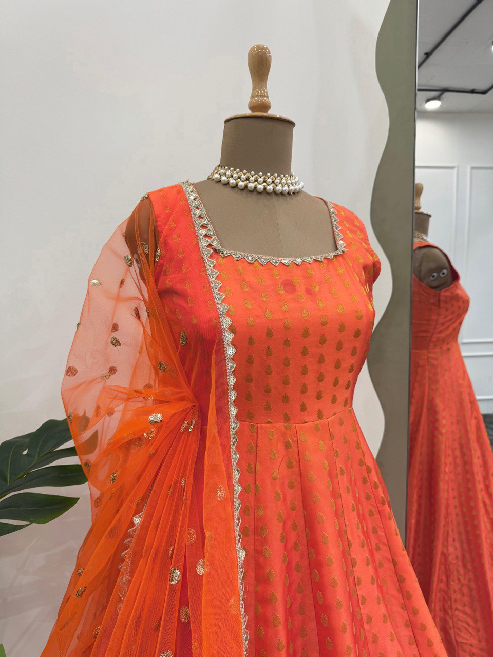 Wedding Special Jaquard Anarkali Suit Set