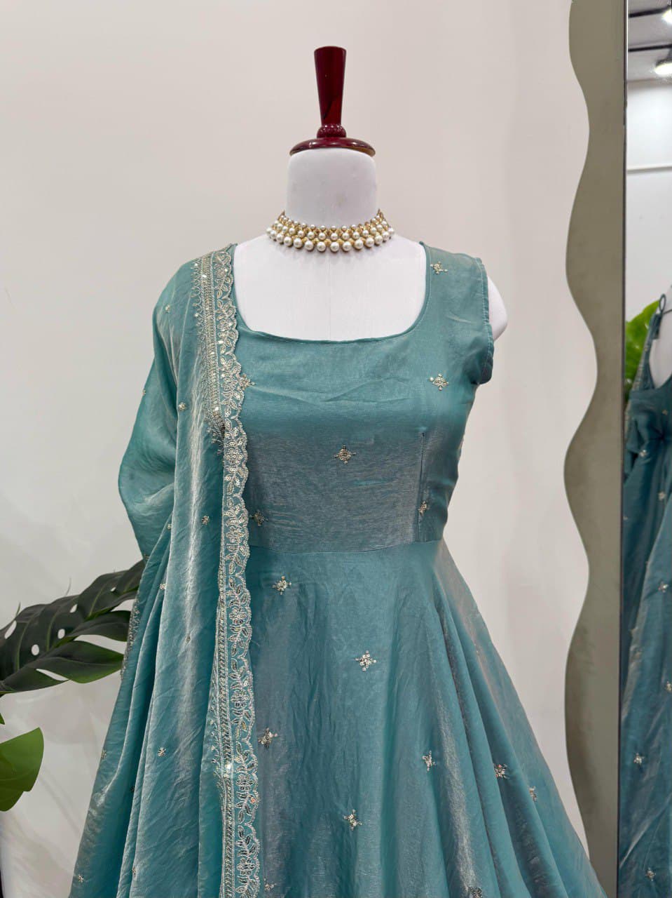 Thread & Sequence Work Anarkali Suit Set