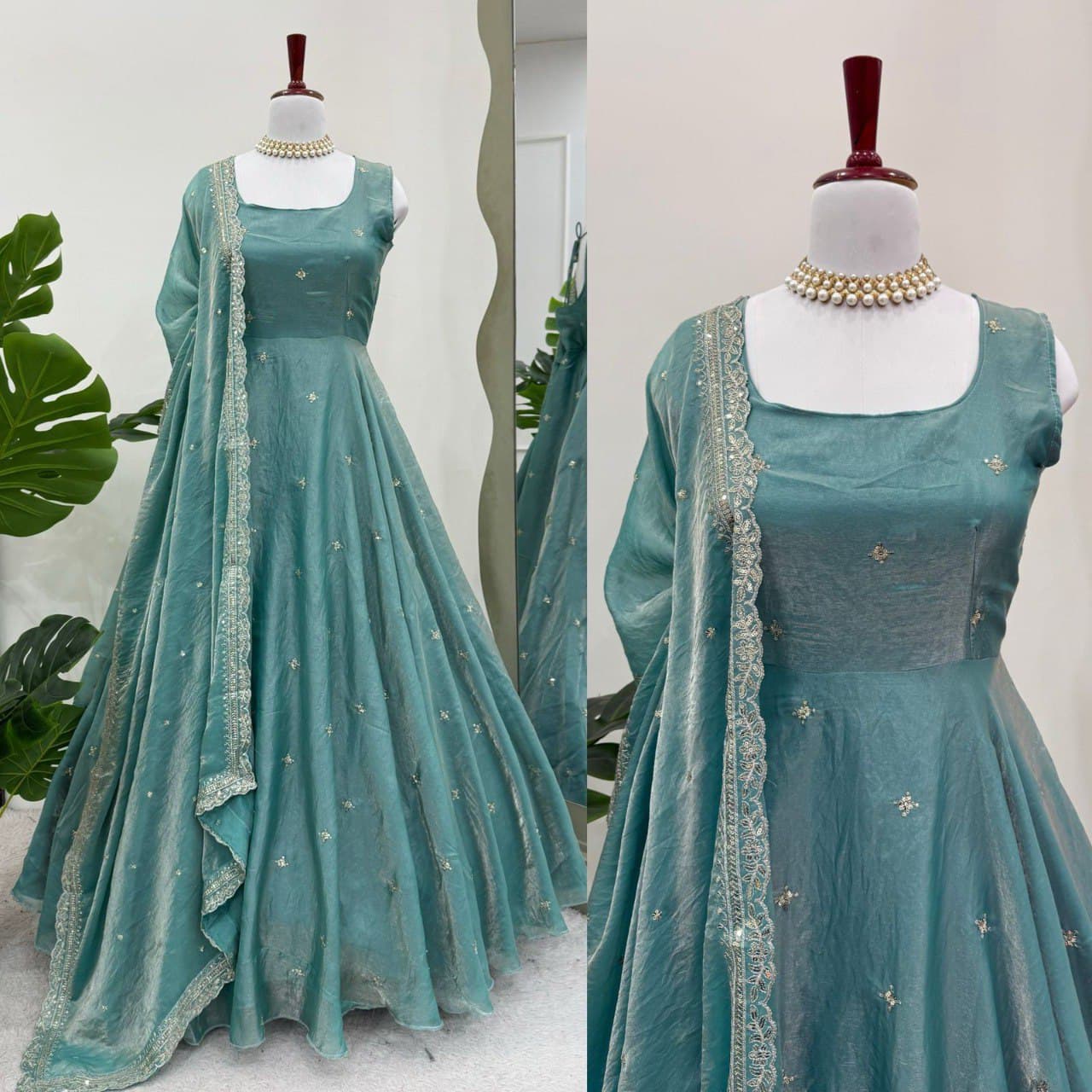 Thread & Sequence Work Anarkali Suit Set