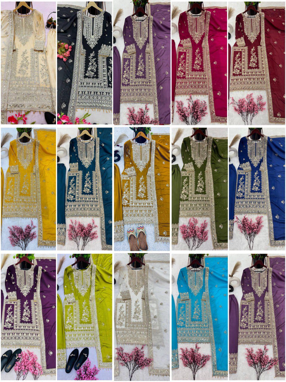 Eid Special Sequence Work Palazzo Suit Set