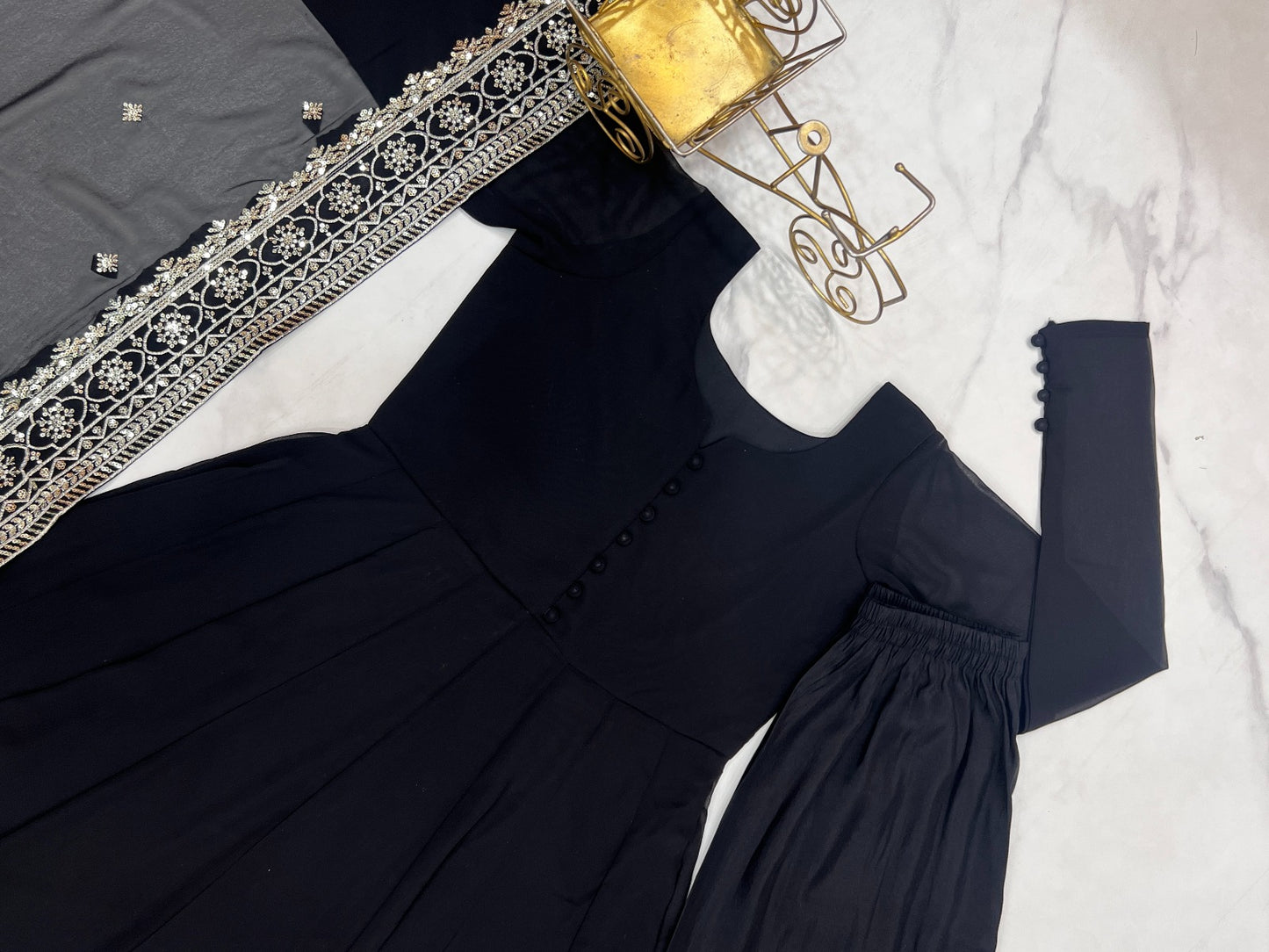 Ready To Wear Kurta With Palazzo And Dupatta Set