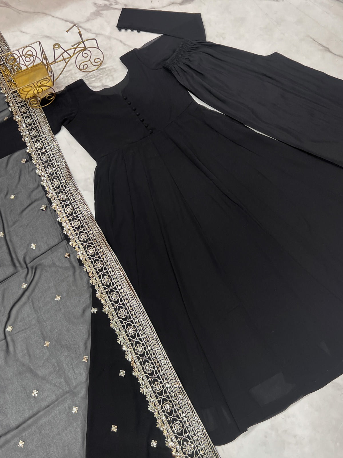 Ready To Wear Kurta With Palazzo And Dupatta Set