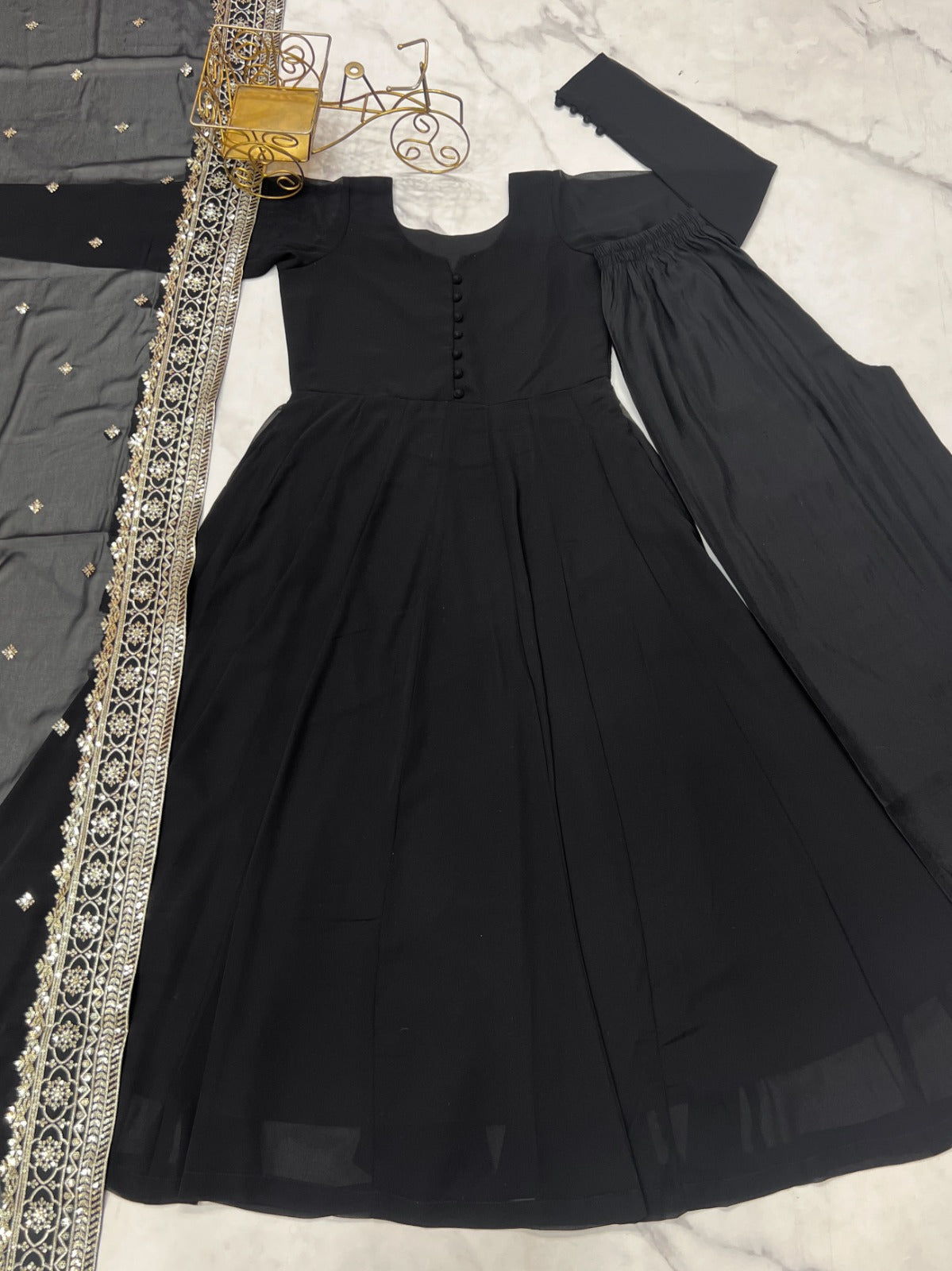 Ready To Wear Kurta With Palazzo And Dupatta Set