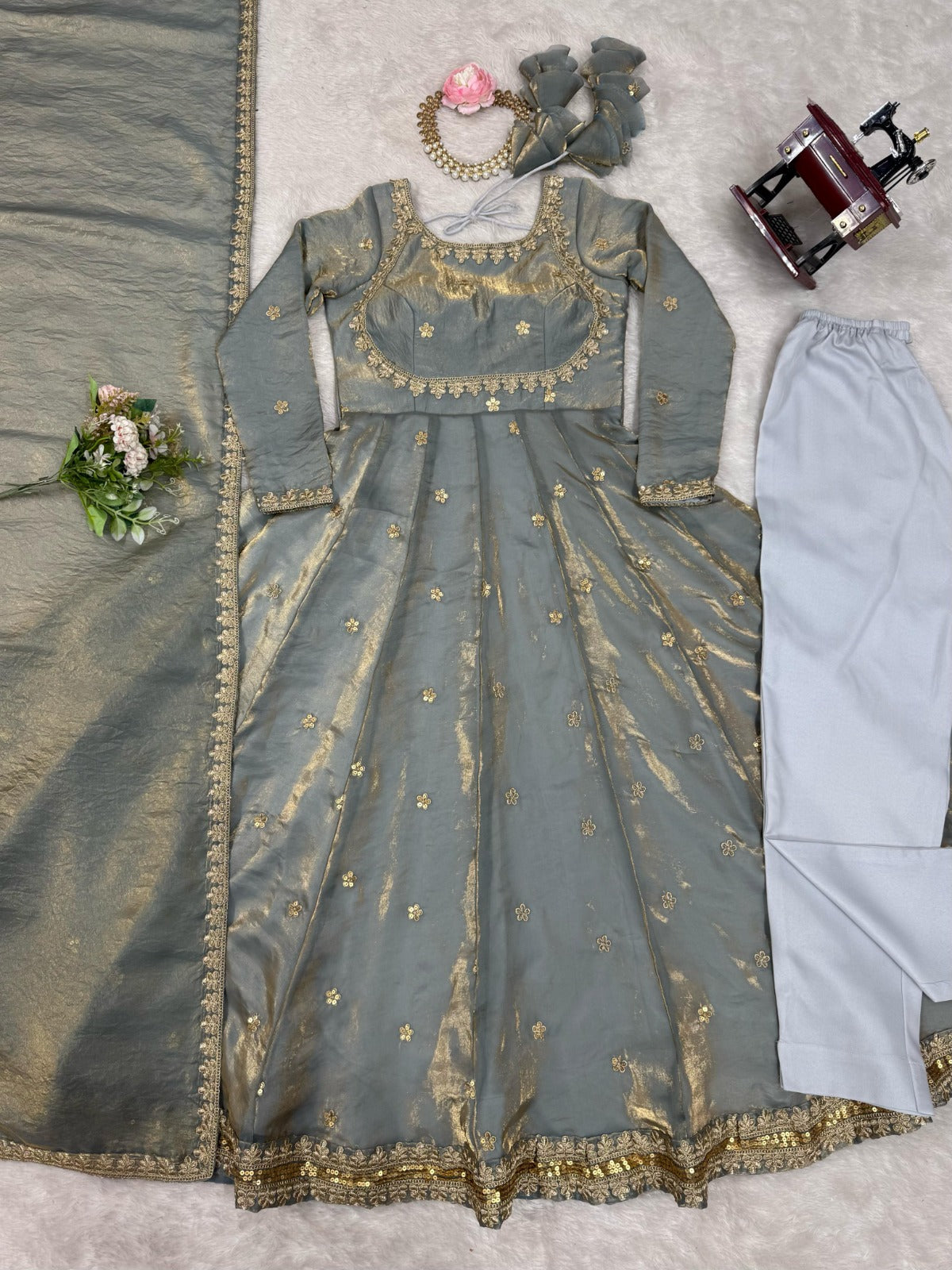 New Coding With Sequence Work Anarkali Suit Set