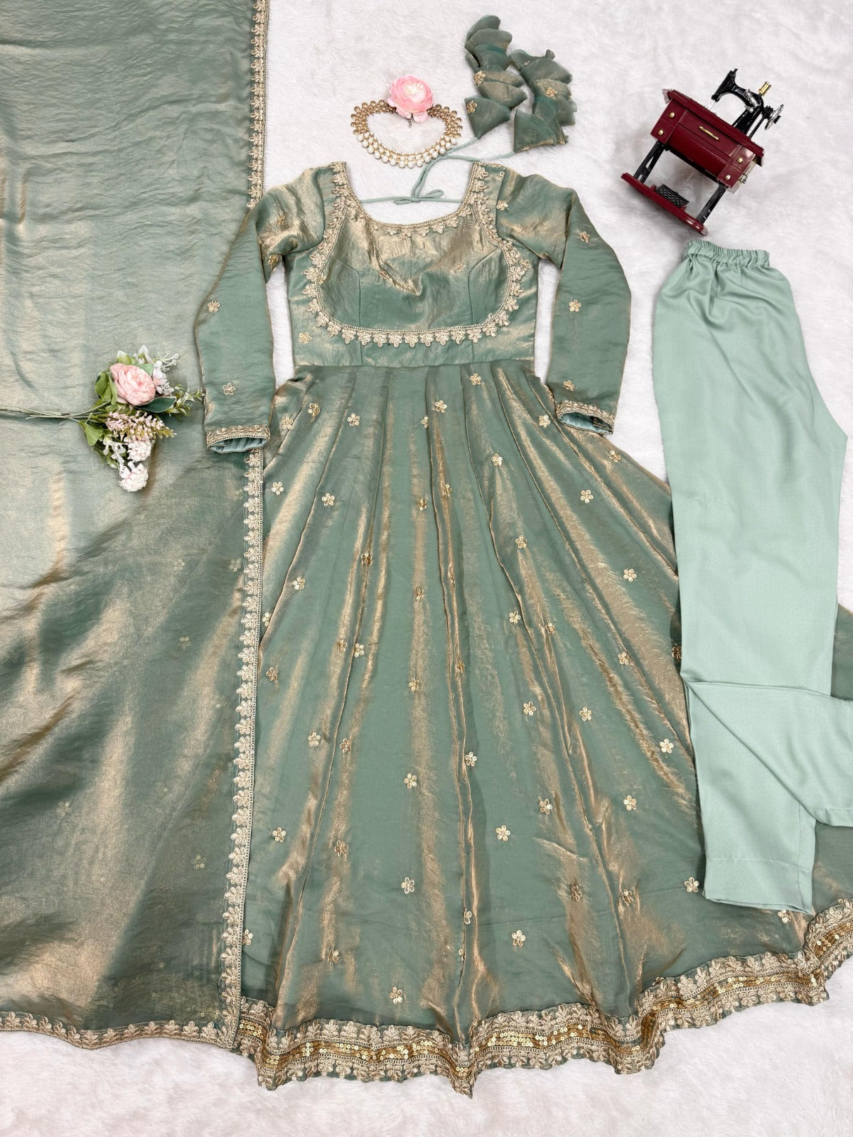 New Coding With Sequence Work Anarkali Suit Set