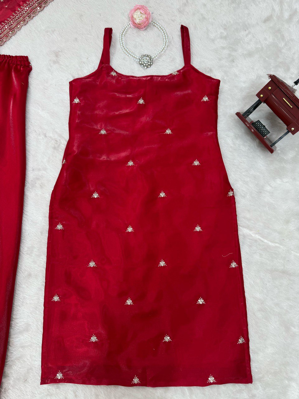 Wedding Special Thread With Sequence Work Top Plazzo & Dupatta Set