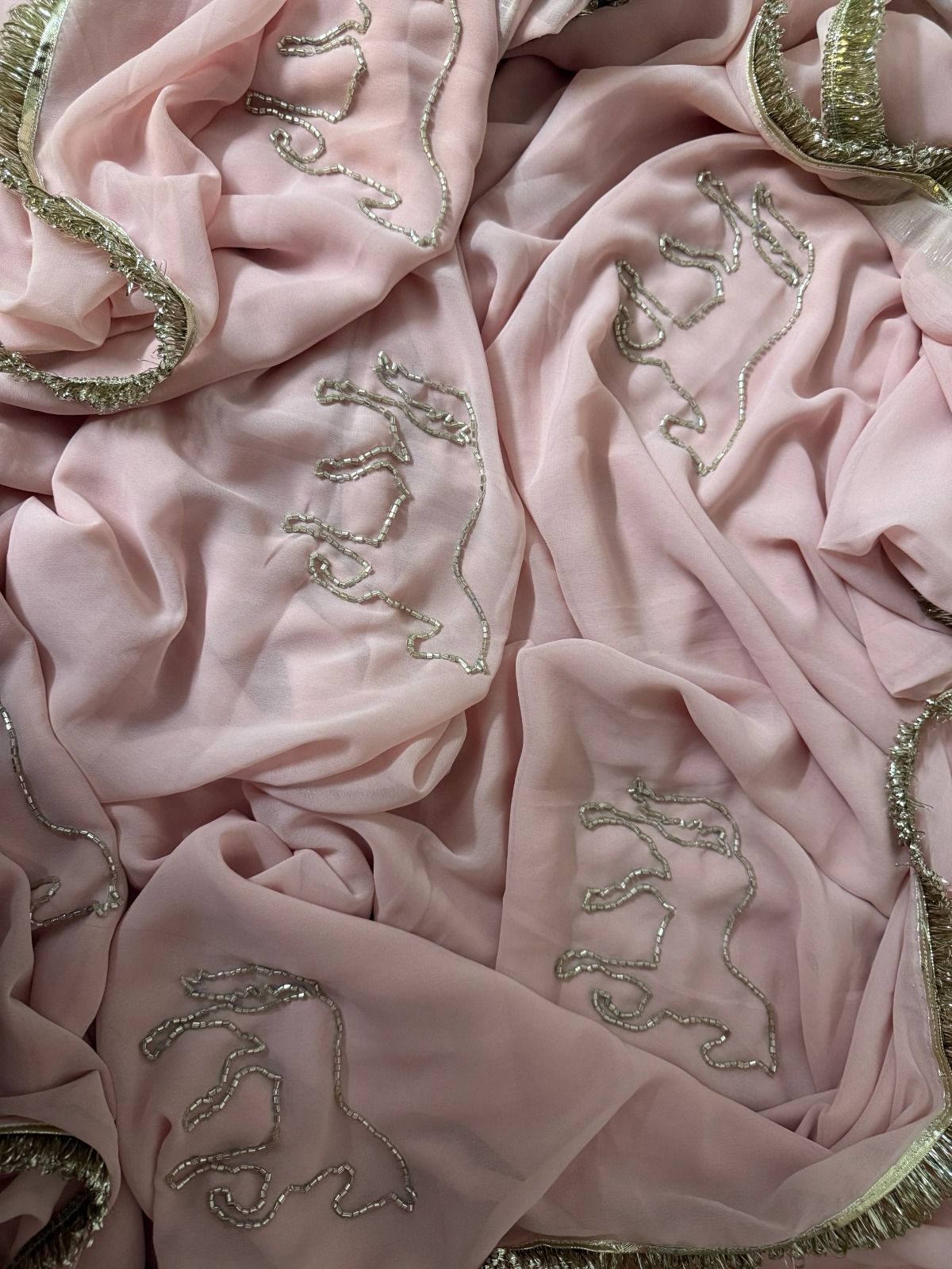 New Cut Dana Handwork With Rich Sabyasachi Frill Lace Saree