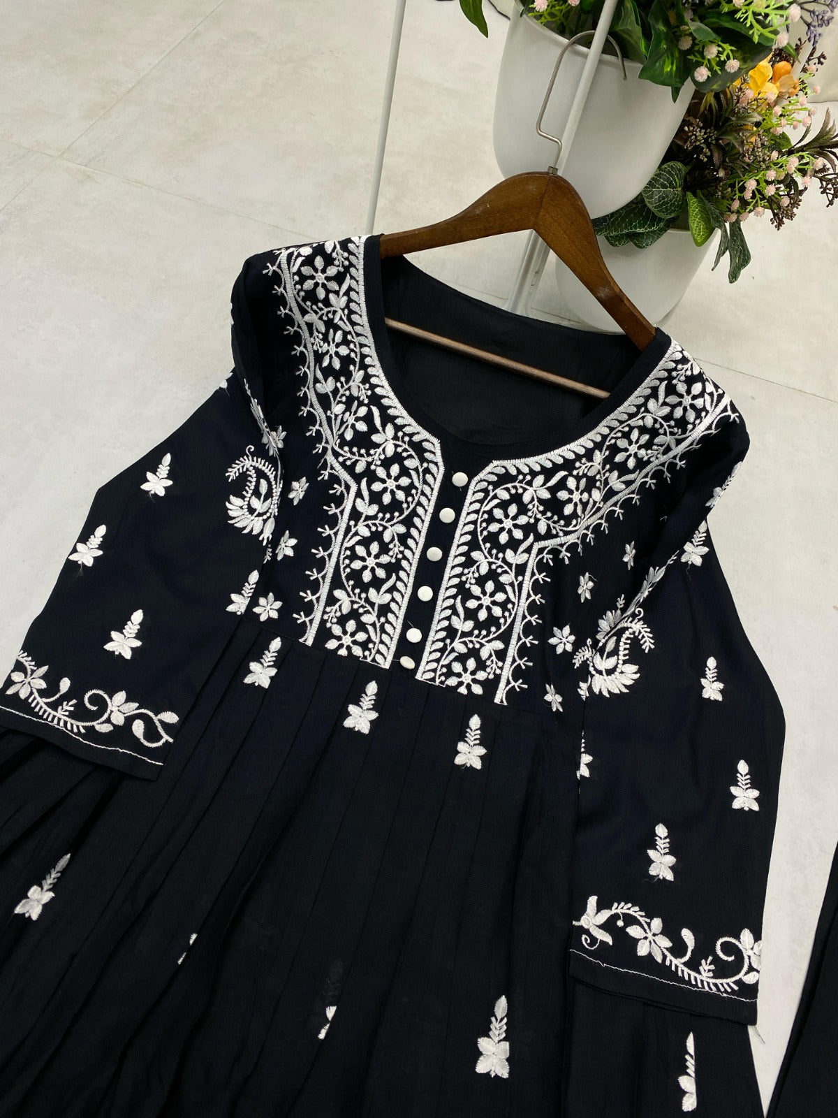 Summer Running Wear Special Trending Kurta Palazzo Set With Embroidery Thread Work