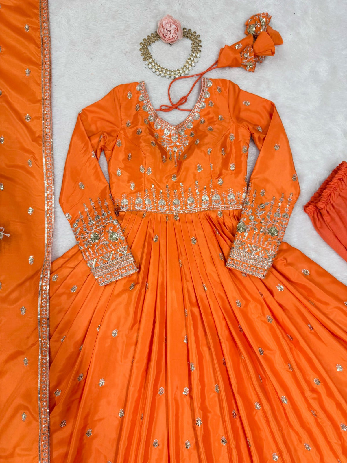 American Silk Beautiful Sequence Work Anarkali Suit