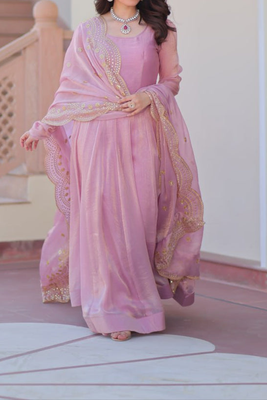 Premium Quality Fendy Chiffon Wedding Special Gown & Dupatta