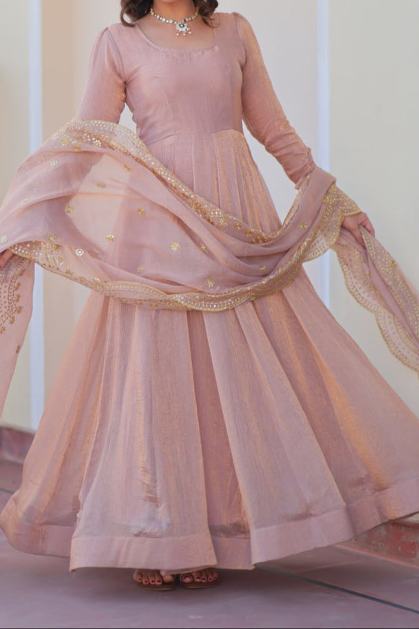 Premium Quality Fendy Chiffon Wedding Special Gown & Dupatta