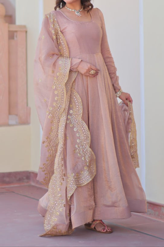 Premium Quality Fendy Chiffon Wedding Special Gown & Dupatta