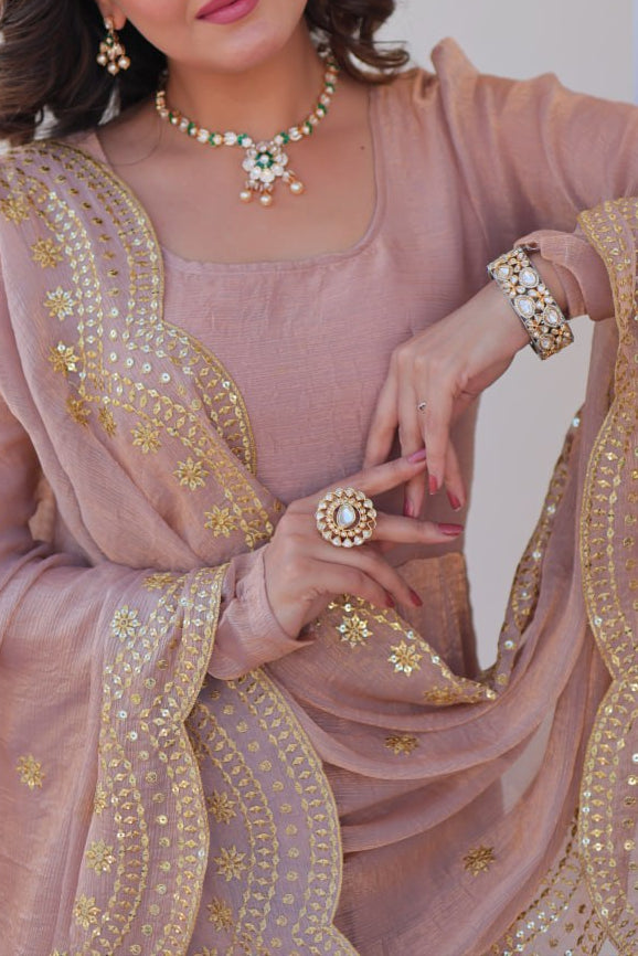 Premium Quality Fendy Chiffon Wedding Special Gown & Dupatta