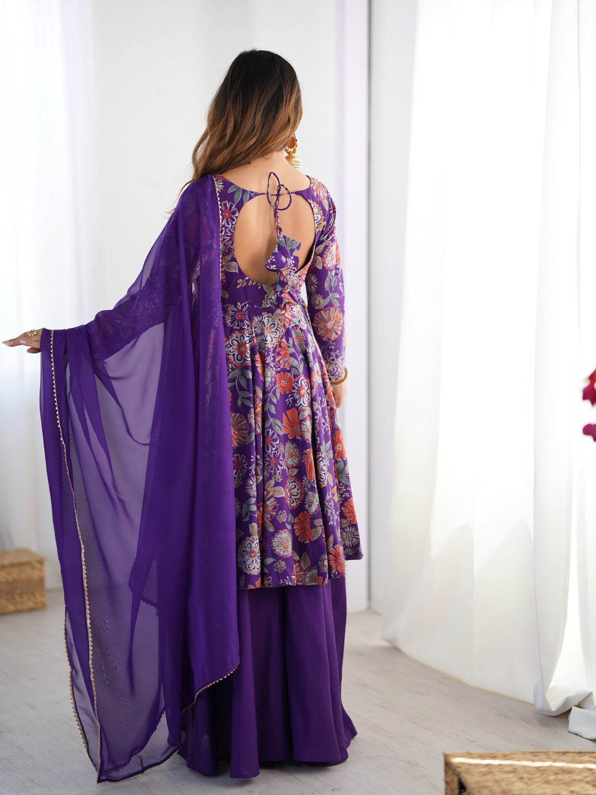 Haldi Special Kediya Kurti With Heavy Flair Palazzo & Dupatta