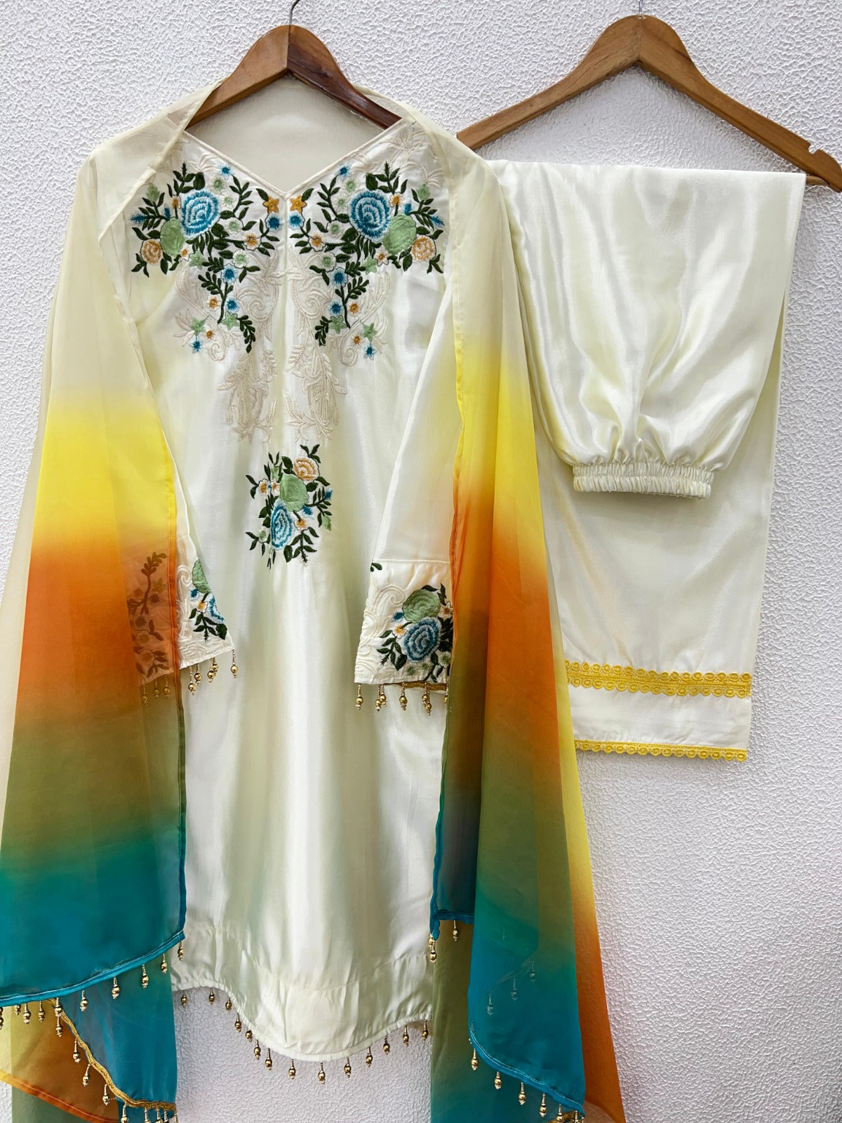 Summer Special Heavy Embroidery Sequence Work Suit Set