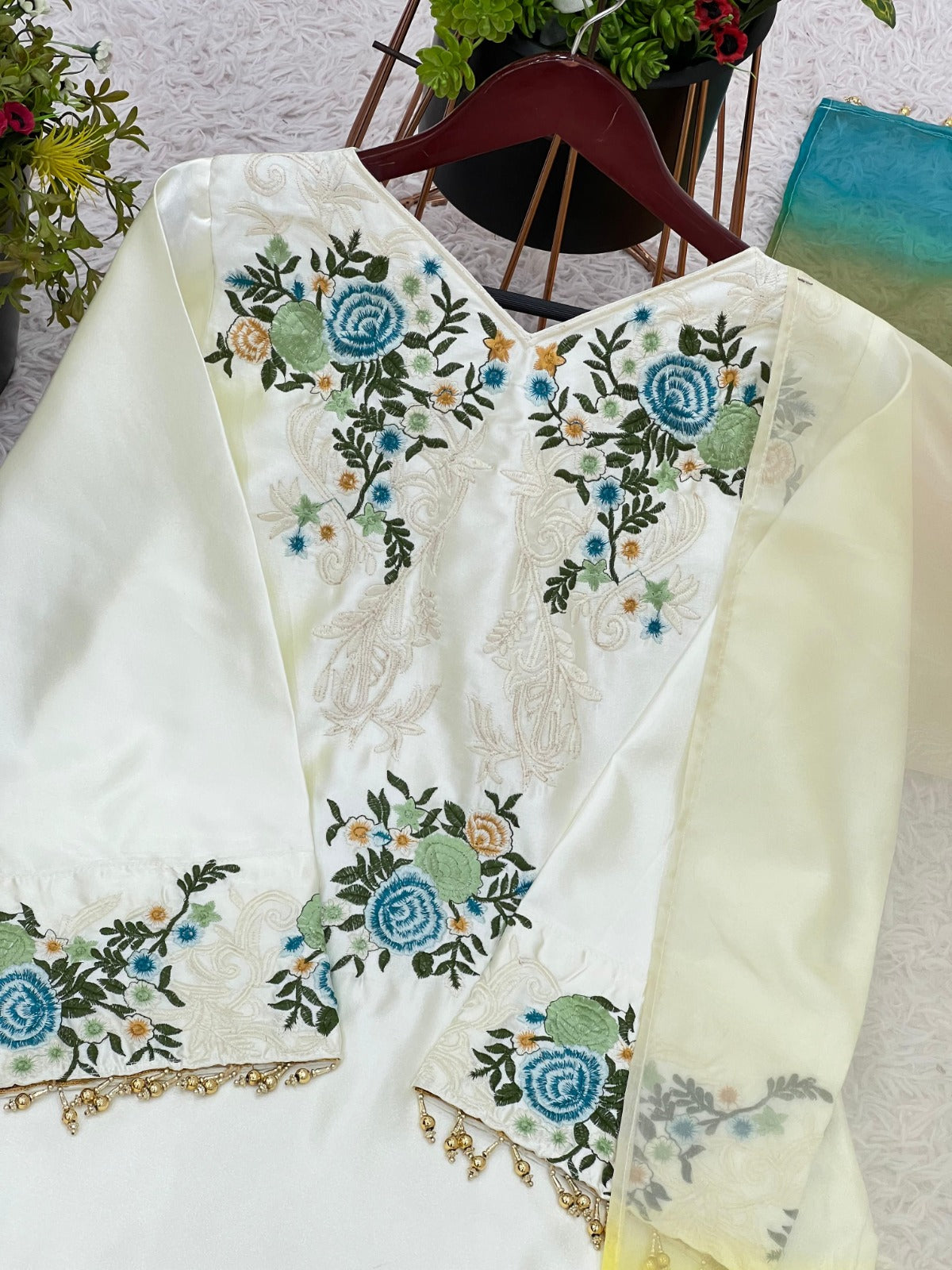 Summer Special Heavy Embroidery Sequence Work Suit Set