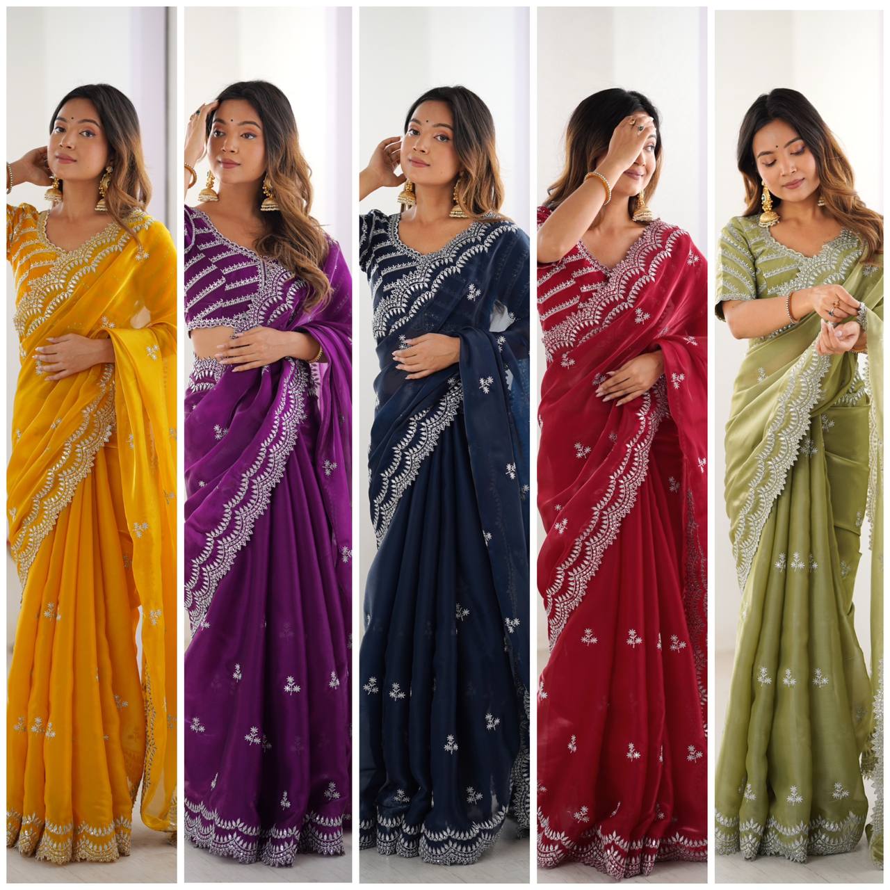 Wedding Special Thread With Sequence Work Saree & Blouse