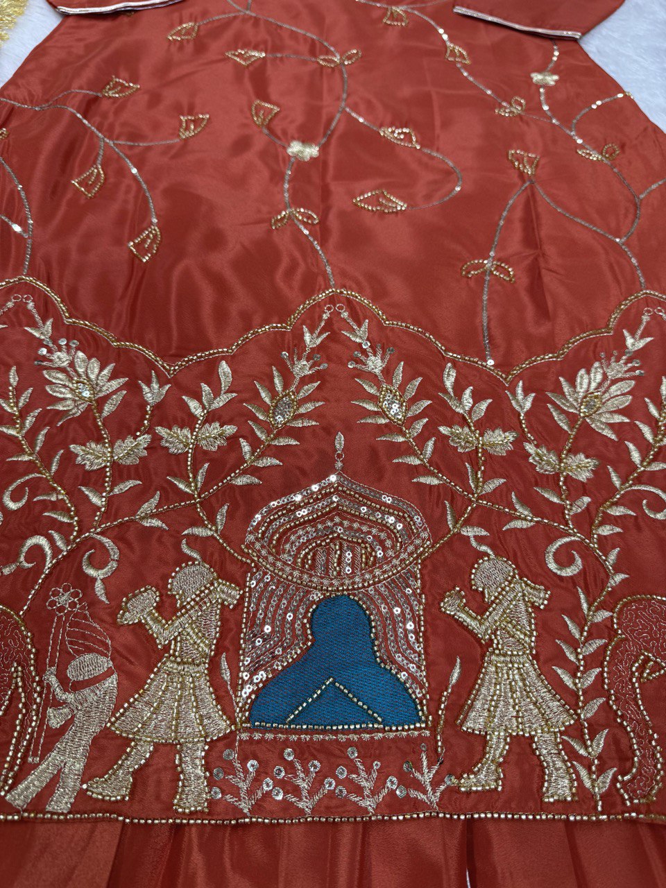 Wedding Special Beads With Thread With Sequence Work Top With Lehenga & Dupatta