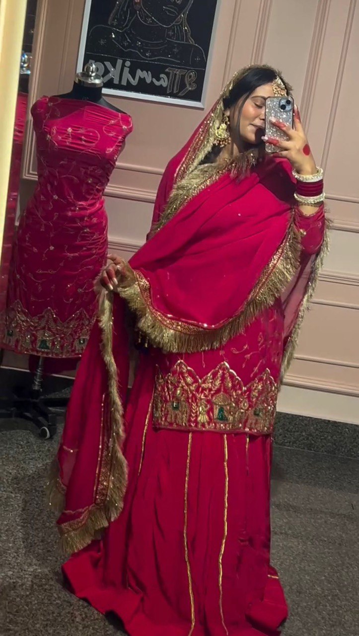 Wedding Special Beads With Thread With Sequence Work Top With Lehenga & Dupatta