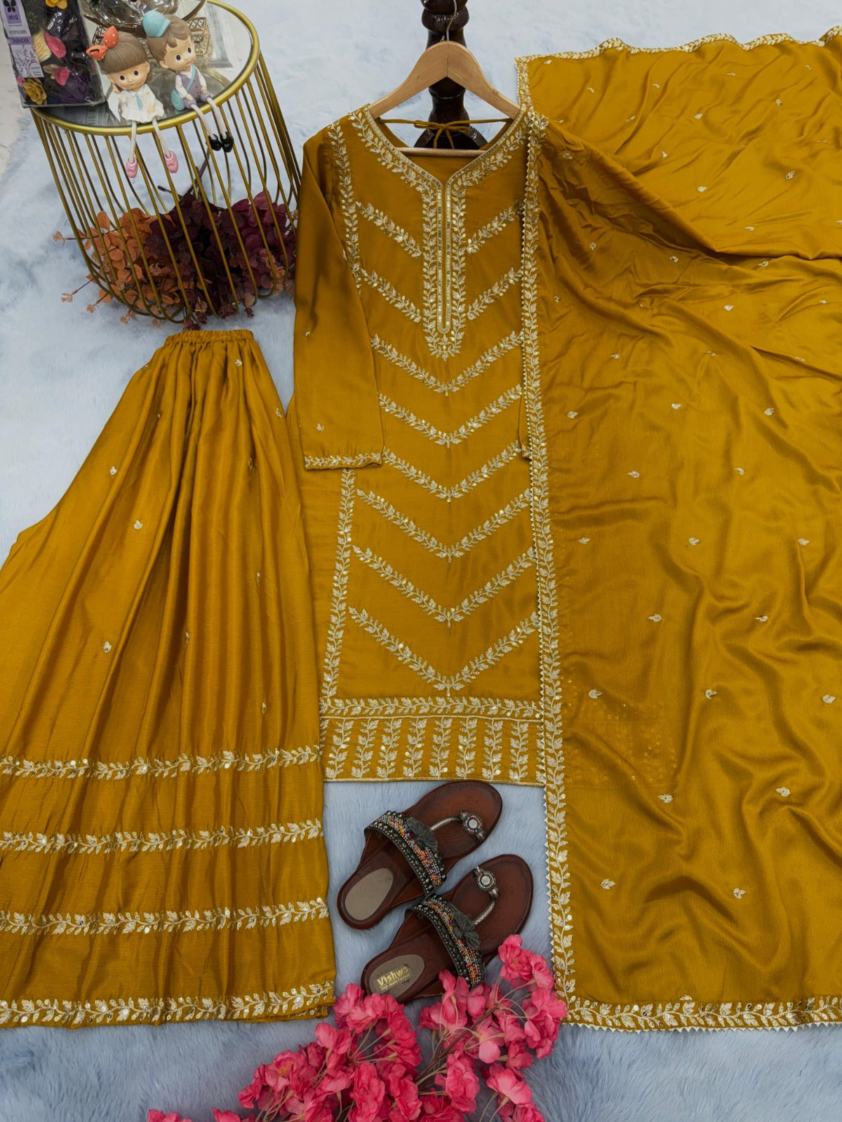 Wedding Special Pure Chinon Silk Suit Set