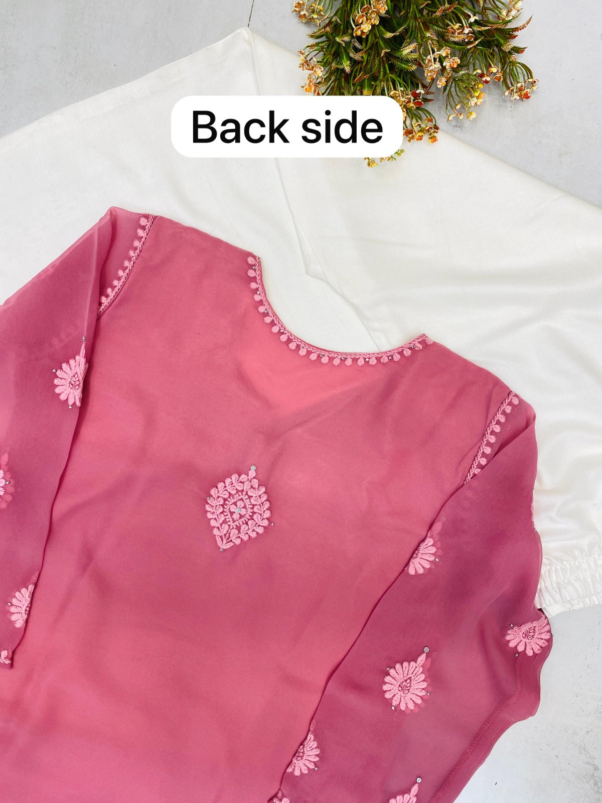 Trending Summer Top With Cotton Thread Embroidered Work & Palazzo