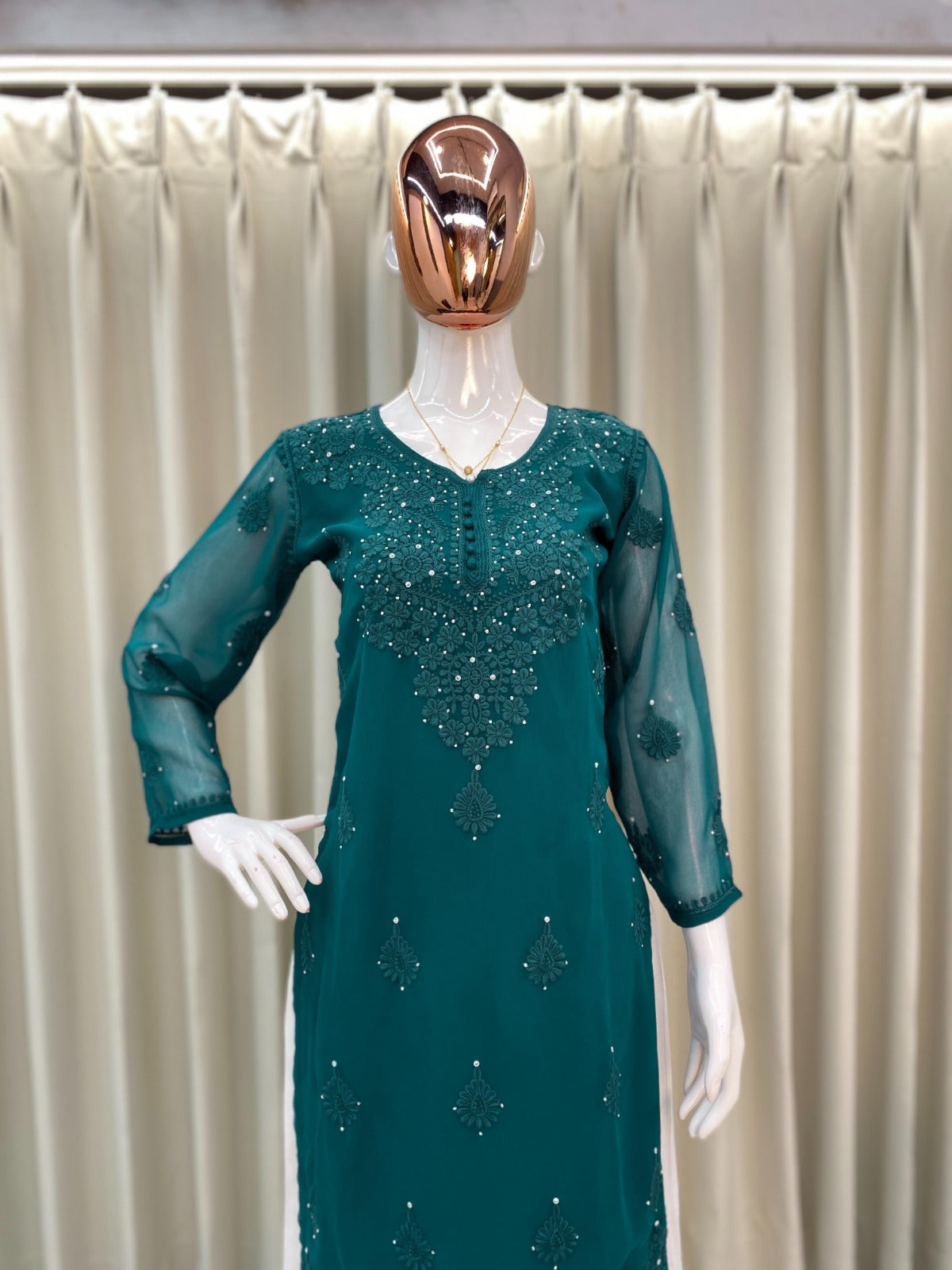 Trending Summer Top With Cotton Thread Embroidered Work & Palazzo