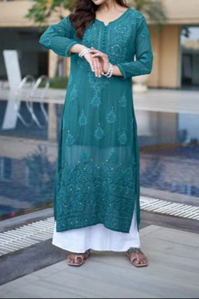 Trending Summer Top With Cotton Thread Embroidered Work & Palazzo