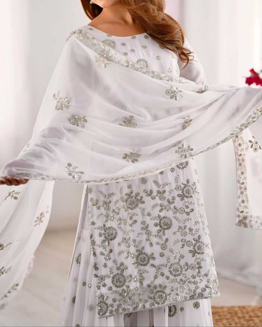 Thread With Sequence Work Sharara Suit Set