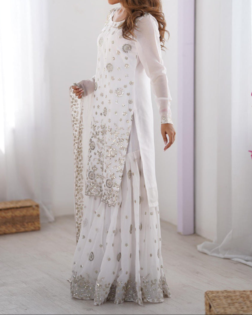Thread With Sequence Work Sharara Suit Set