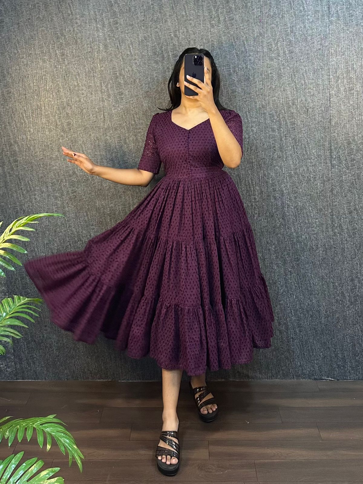 Summer Special Hakoba Cotton With 3 Midi Lair With One Side Pocket