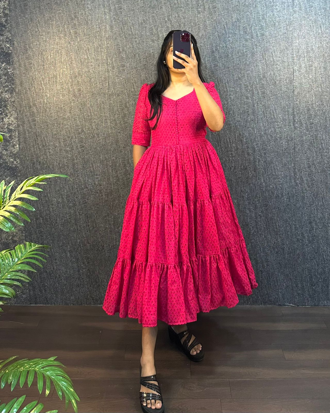 Summer Special Hakoba Cotton With 3 Midi Lair With One Side Pocket