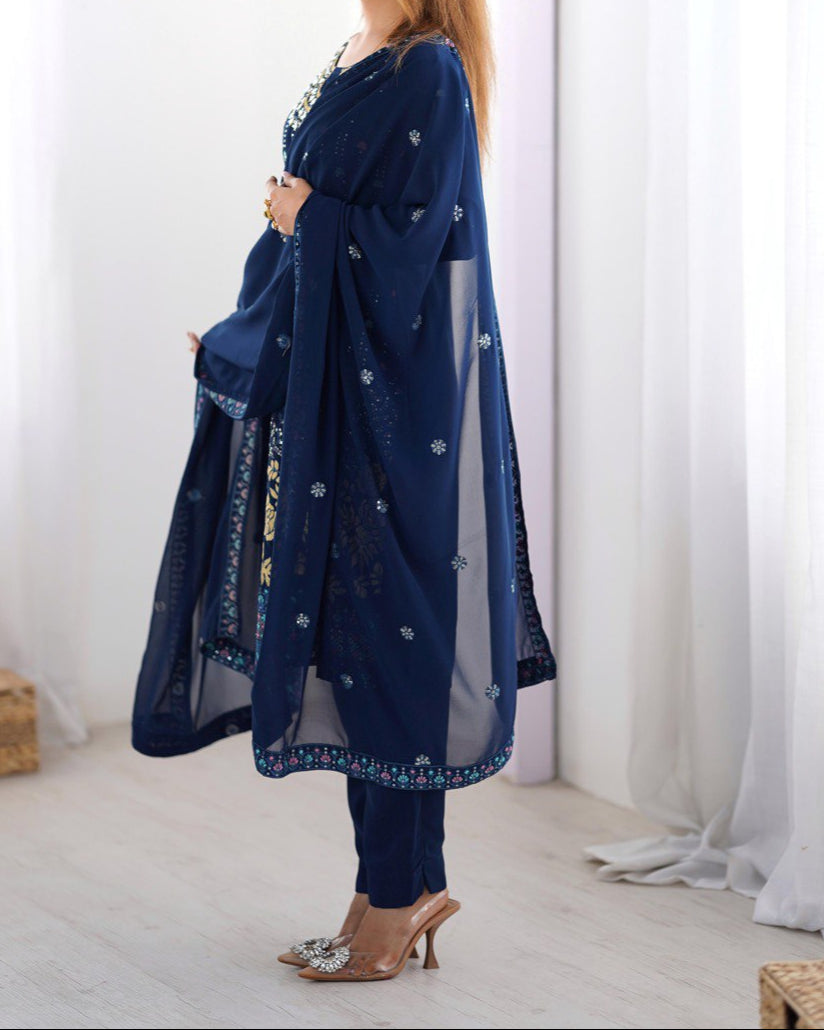 Wedding Special Thread & Sequence Work With Real Mirror Work Sut Set