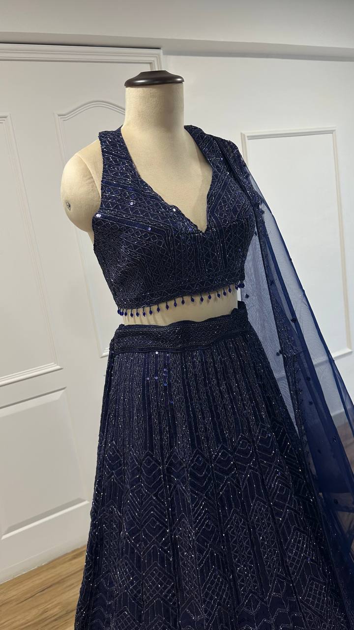 Sangeet Night Special Sequins & Dori Work Lehenga Choli