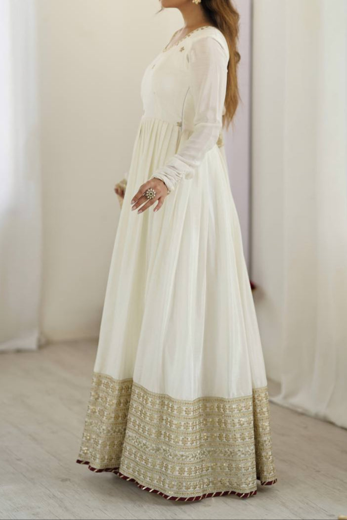 Chinon & Thread With Sequence Lace Border Heavy Anarkali Suit Set