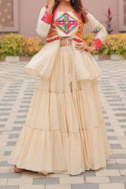 Pure Cotton Navratri Special Lehenga Choli With Koti