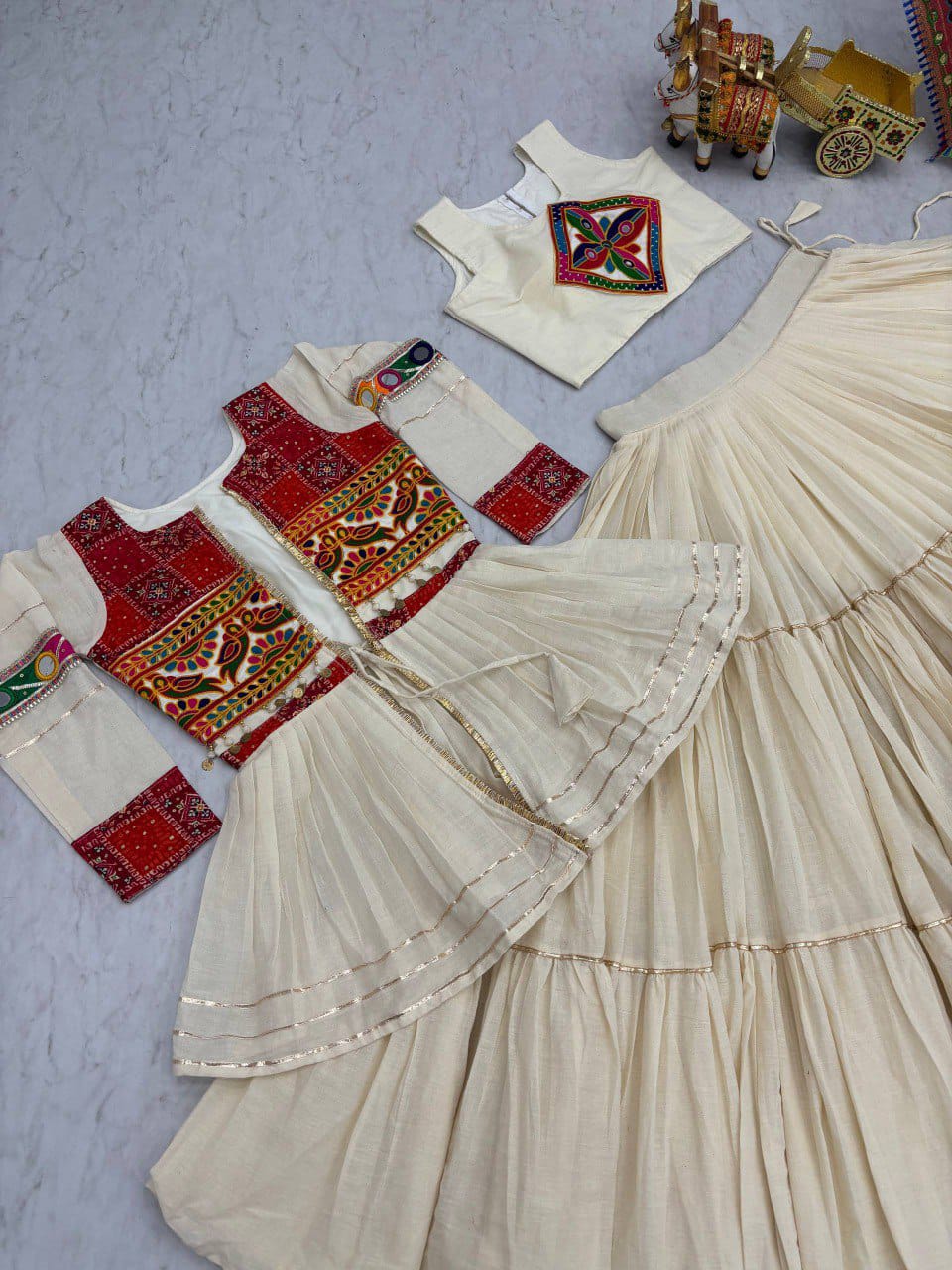 Pure Cotton Navratri Special Lehenga Choli With Koti
