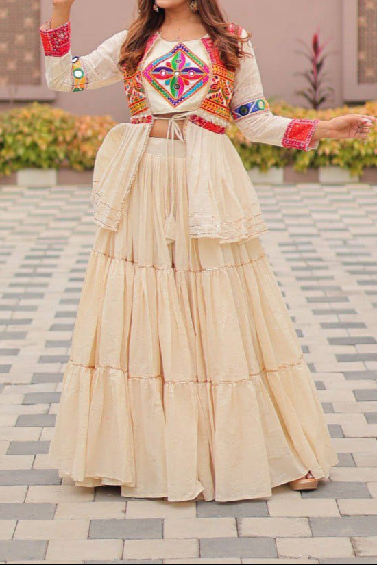 Pure Cotton Navratri Special Lehenga Choli With Koti