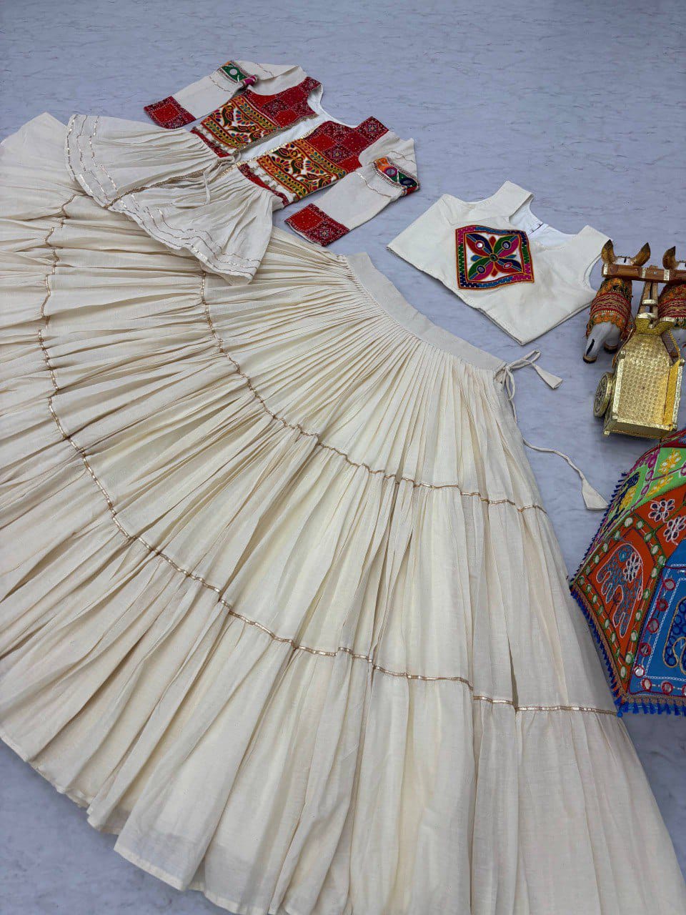 Pure Cotton Navratri Special Lehenga Choli With Koti