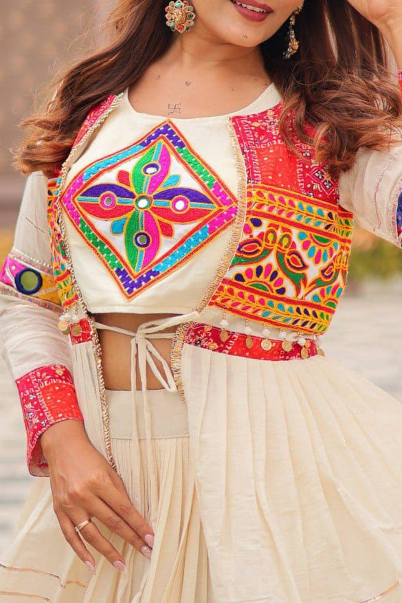 Pure Cotton Navratri Special Lehenga Choli With Koti