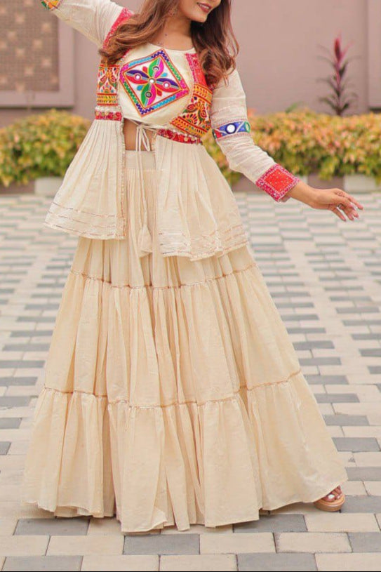 Pure Cotton Navratri Special Lehenga Choli With Koti