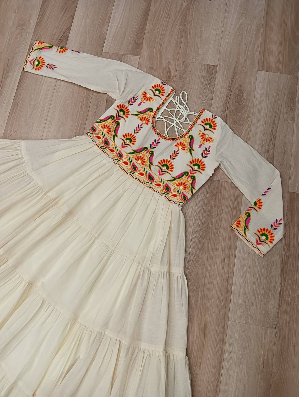 Navratri Special Multi Thread Embroidered & Gota Patti Work Gown